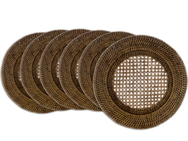 Sousplat 06 pc rattan tailandia 32cm