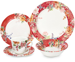 Jantar 20pc crimson vermelho