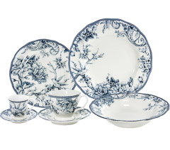 Aparelho jantar 42pc porcelana adelaide blue