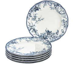 Prato raso 06pc porcelana adelaide blue