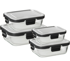 Pote 03pc tampa preta 0,37l/ 0,56l/ 01l/ 1,48l