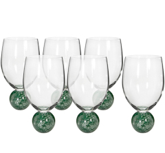 Taca 06pc vinho marble verde 500ml