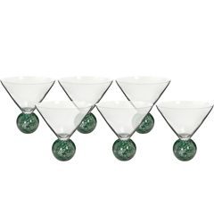 Taca 06pc martini marble verde 250ml