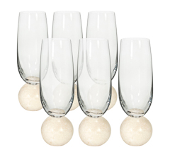 Taca 06pc champanhe marble nude 200ml