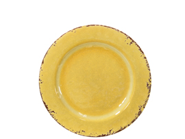 Prato de sobremesa melamina amarelo 22cm
