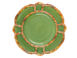 Prato raso melamina green/ bamboo 28cm