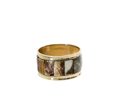 Argola  guardanapo antique dourada