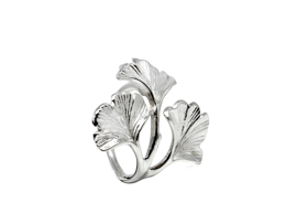 Argola guardanapo folhas silver