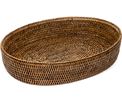 Suporte oval rattan tailandia 41x28,5x14,5cm