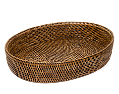 Suporte oval rattan tailandia 34x23x09cm