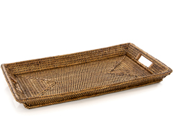 Bandeja retangular rattan tailandia 60x40x6cm