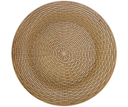 Sousplat laca rattan antik brown 33cm