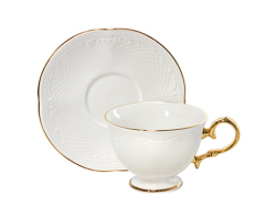 Xicara cha c/ pires gold noble