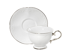 Xicara cha c/ pires platinum noble