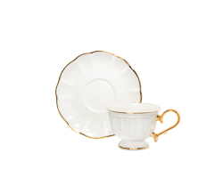 Xicara c/ pires retro ritz gold 100ml