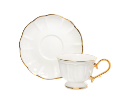 Xicara cha c/ pires retro ritz gold 200ml