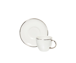 Xicara cafe c/ pires simply fine platinum 100ml