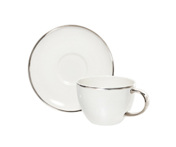Xicara cha c/ pires simply fine platinum 250ml