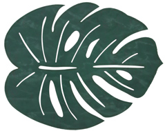 Jogo americano faux leather leaf green