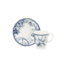 Xicara cafe c/ pires adelaide blue 100ml