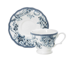 Xicara cha c/ pires adelaide blue
