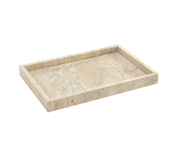 Bandeja retangular marmore travertino 30x20x3,0cm
