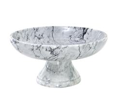 Bowl marmore branco cinza 25x12,5cm