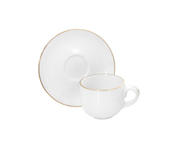 Xicara cafe c/ pires basic ouro