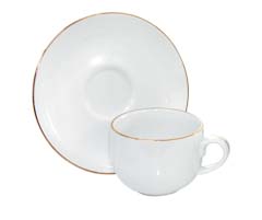 Xicara cha c/ pires basic ouro