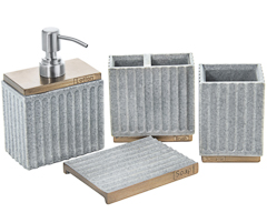 Set para banheiro 4pcs athenas cinza