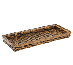 Bandeja retangular  em rattan tailandia 35x15x3cm