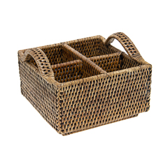 Porta condimento em rattan tailandia  20x20x12/15cm