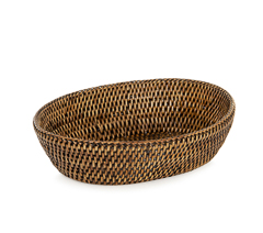Cesta oval em rattan tailandia 24,5x19x8cm