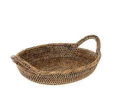 Cesta oval em rattan tailandia 32x26x12cm