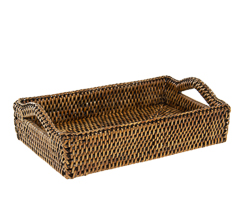 Bandeja em rattan 30x20x7/9,5cm