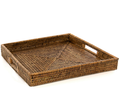 Bandeja em rattan tailandia 55x55x8cm
