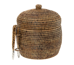 Balde de gelo  em rattan 23x27cm