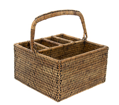 Porta condimentos em rattan tailandia 25x25x14/25cm