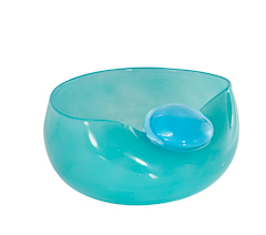 Centro de mesa murano moon turquesa 24x23x12,5cm