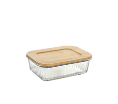 Pote com tampa bambu p 330ml