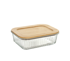Pote com tampa bambu m 600ml