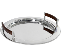 Bandeja red inox com madeira g 58x9cm