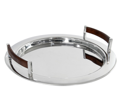 Bandeja red inox com madeira m 48x9cm