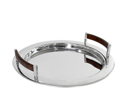 Bandeja red inox com madeira m 38x9cm
