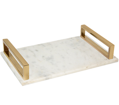 Bandeja marble branca g 51x28x8cm