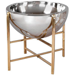 Champanheira inox com suporte gold 47x46hcm
