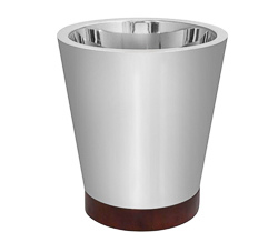 Balde garrafa inox com madeira 27x30hcm