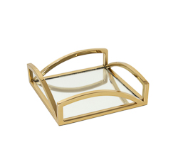 Porta guardanapo nero gold 20x20x6cm