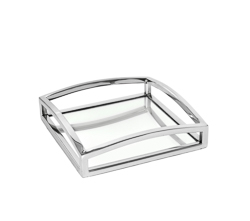 Porta guardanapo sava silver 20x20x5cm