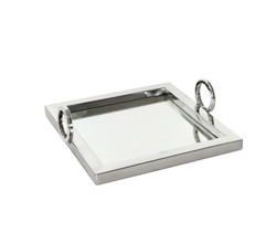 Bandeja viana silver m 25x25x7,5cm